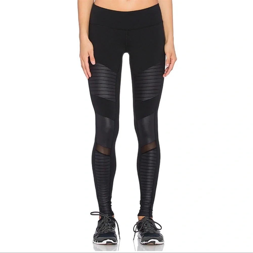 Alo Yoga Moto Style Black Leggings Size Small